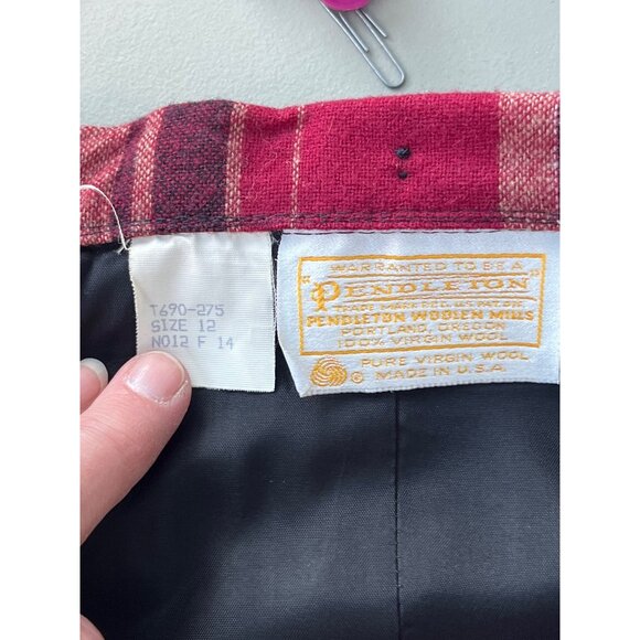 Pendleton Vtg Womens Wool Plaid‎ Midi POCKETS - READ Size 12 - Picture 6 of 8